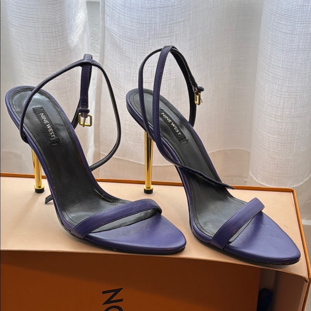 Nine West Purple Heels Elegant Strappy Design